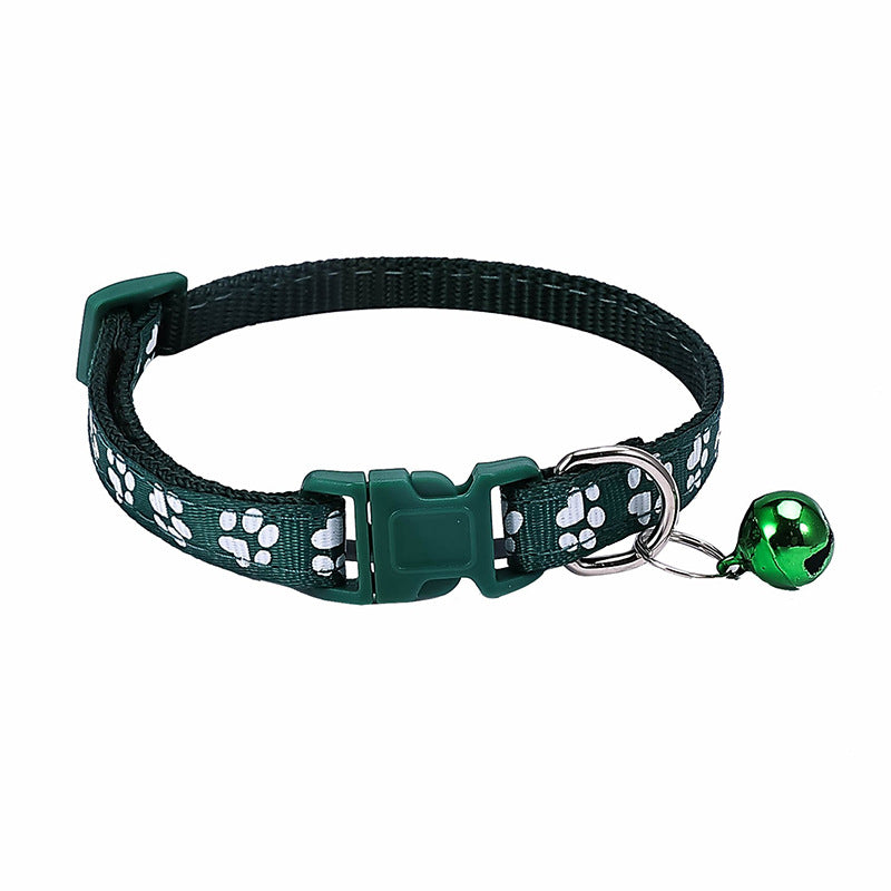 Dog Footprint Applique Bell Collar