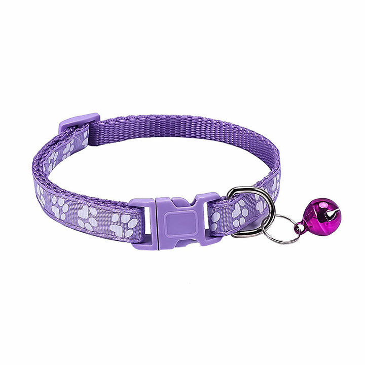 Dog Footprint Applique Bell Collar