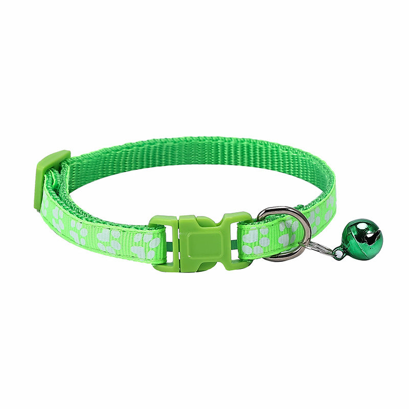 Dog Footprint Applique Bell Collar