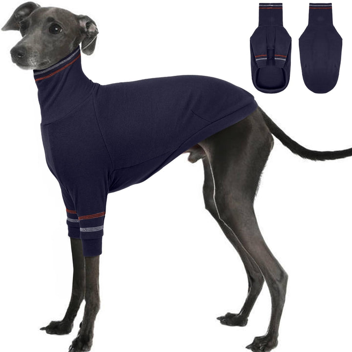 OUOBOB Greyhound Dog Sweater Italian Greyhound Coat for Medium Dogs Whippet Pullover Turtleneck Stretchy Knit Sweatshirt Greyhound Thermal Clothes Pajamas Sighthounds Jumpsuit for Cold Weather M