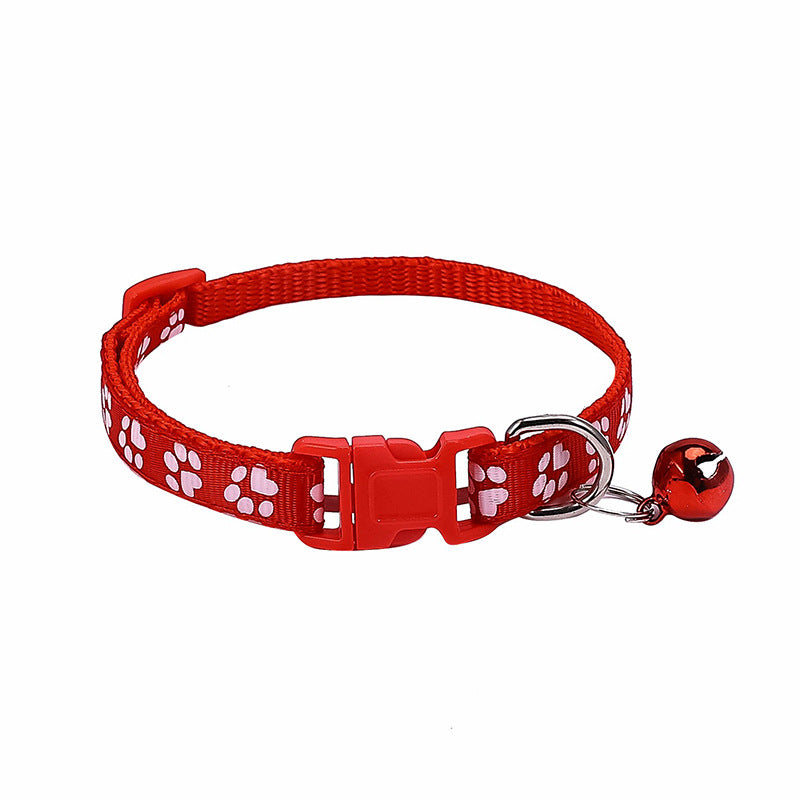 Dog Footprint Applique Bell Collar