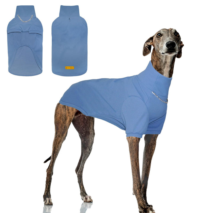 Kickred Turtleneck Dog Shirt Cozy Dog T-Shirt Waffle Dog Clothes Warm Dog Sweatshirt Stretchy Pullover Sweater for Small Medium Large Dogs