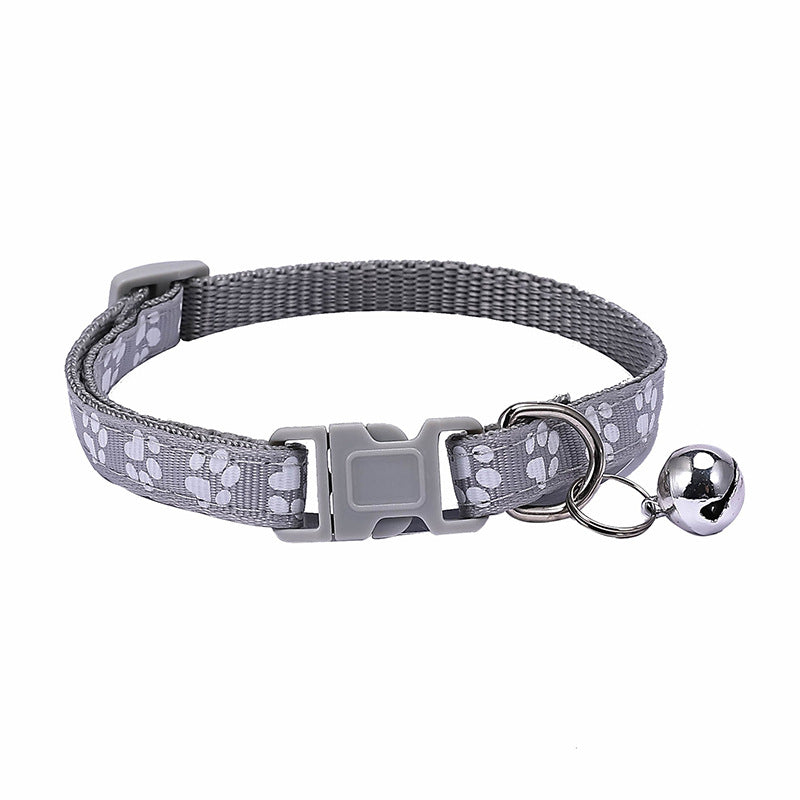 Dog Footprint Applique Bell Collar