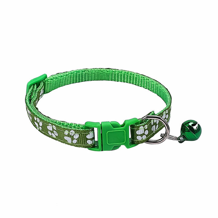 Dog Footprint Applique Bell Collar