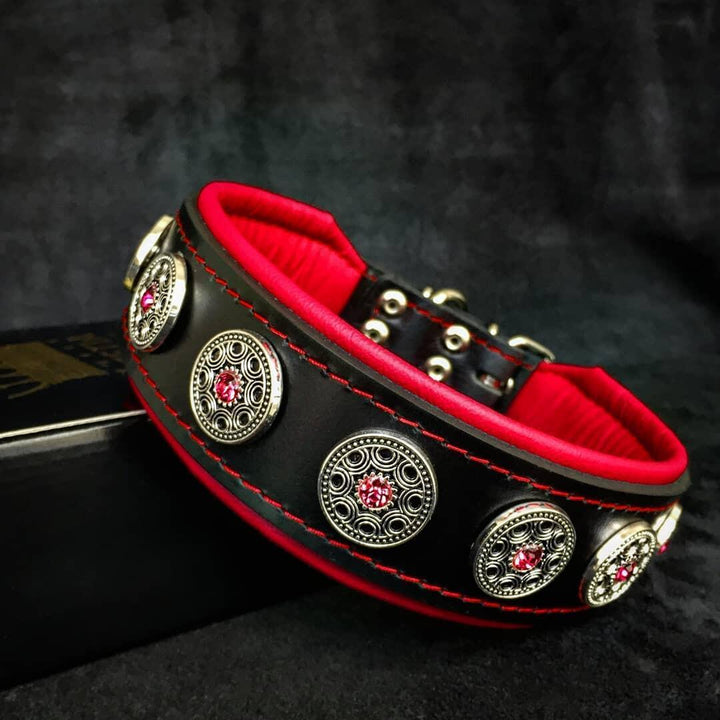 "Bijou" collar black &amp; red