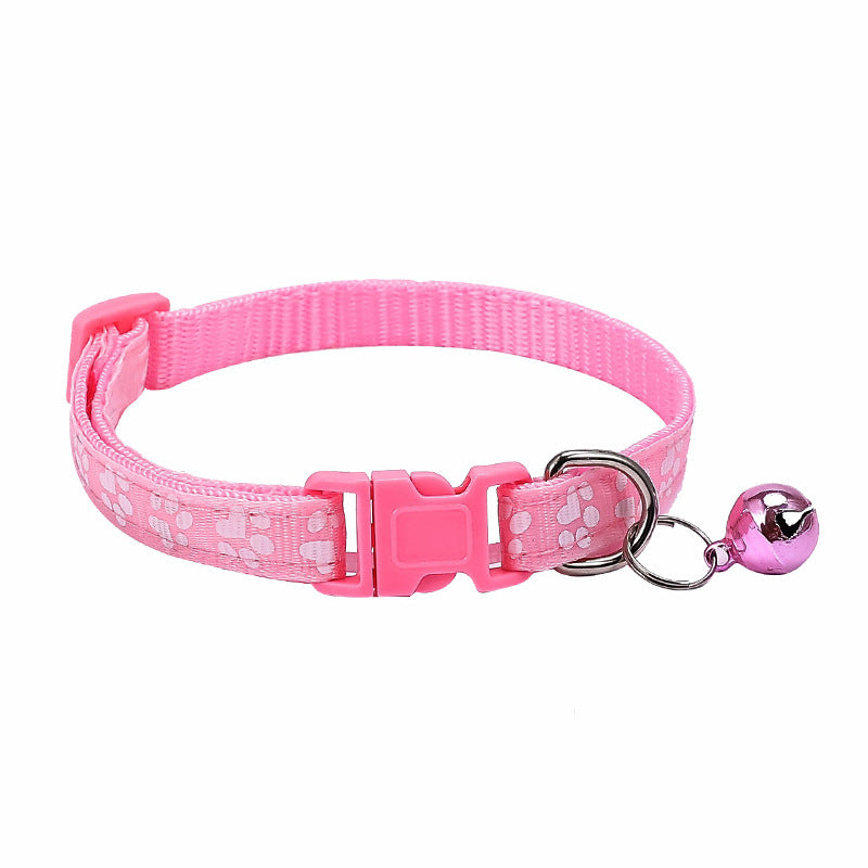 Dog Footprint Applique Bell Collar