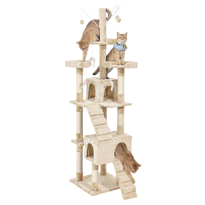NNEIDS PaWz Cat Tree Scratching Post Scratcher Beige