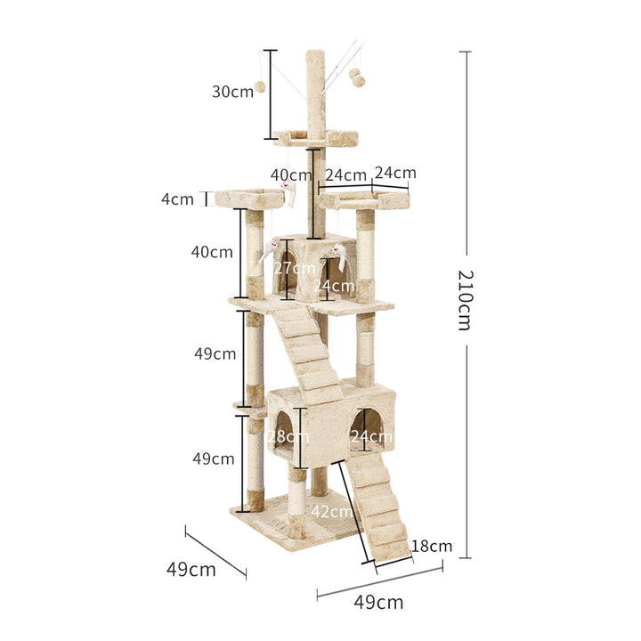 PaWz Cat Tree Scratching Post Scratcher Beige